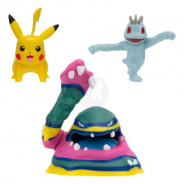 Pokémon Battle figúrka Set 3-Pack Machop, Pikachu #1, Alolan Muk 5 cm